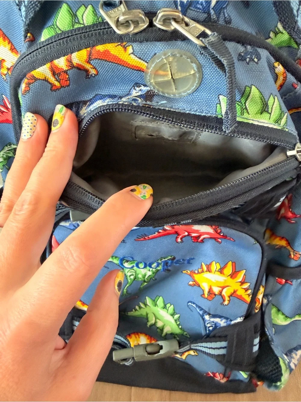 Pottery barn kids Blue multi Dino small Mackenzie Kids backpack